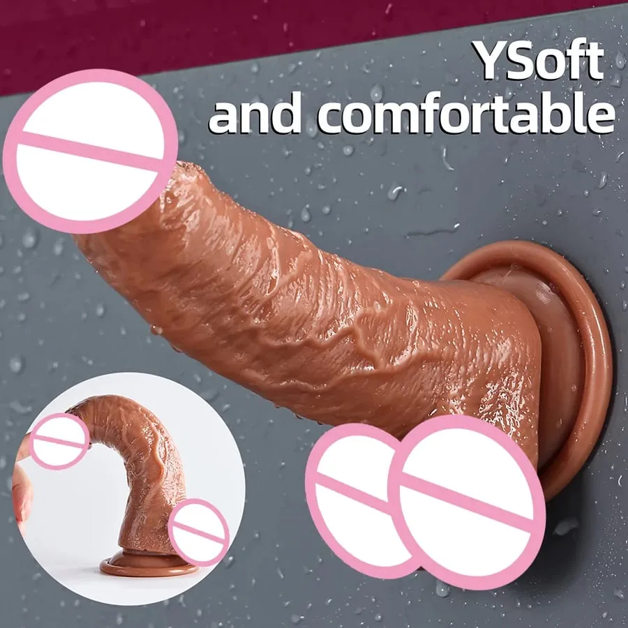 Realistiska mjuka dildos med stark sugkopp Onani Stor G-punkt Dildosexleksak Lämplig för kvinnor och par Vagina Anal Stimulator Vuxna Sexleksaker för kvinnor Erotisk dildo Penis Analplugg Kvinna Män Penis Vuxen Spel Nybörjare Anal Dil — image 2