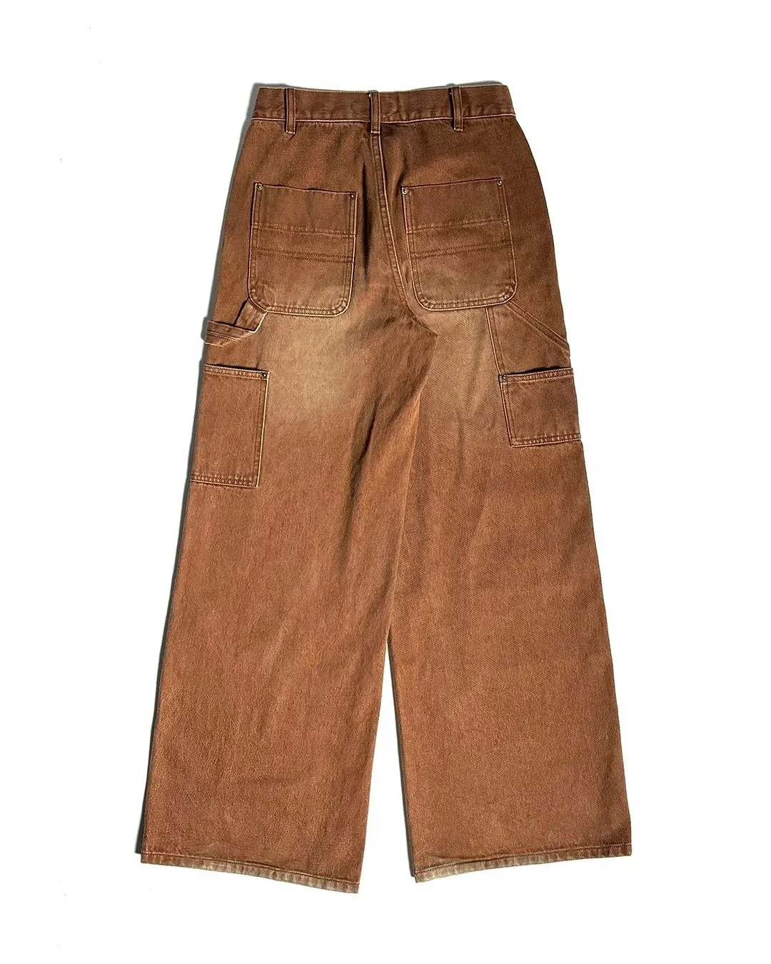 Brown Carpenter Jeans Men Women Heavy Pocket Embroidery Wide Leg Detail Streetwear Casual Fashion Pants Loose Fit Soft Y2K — image 6