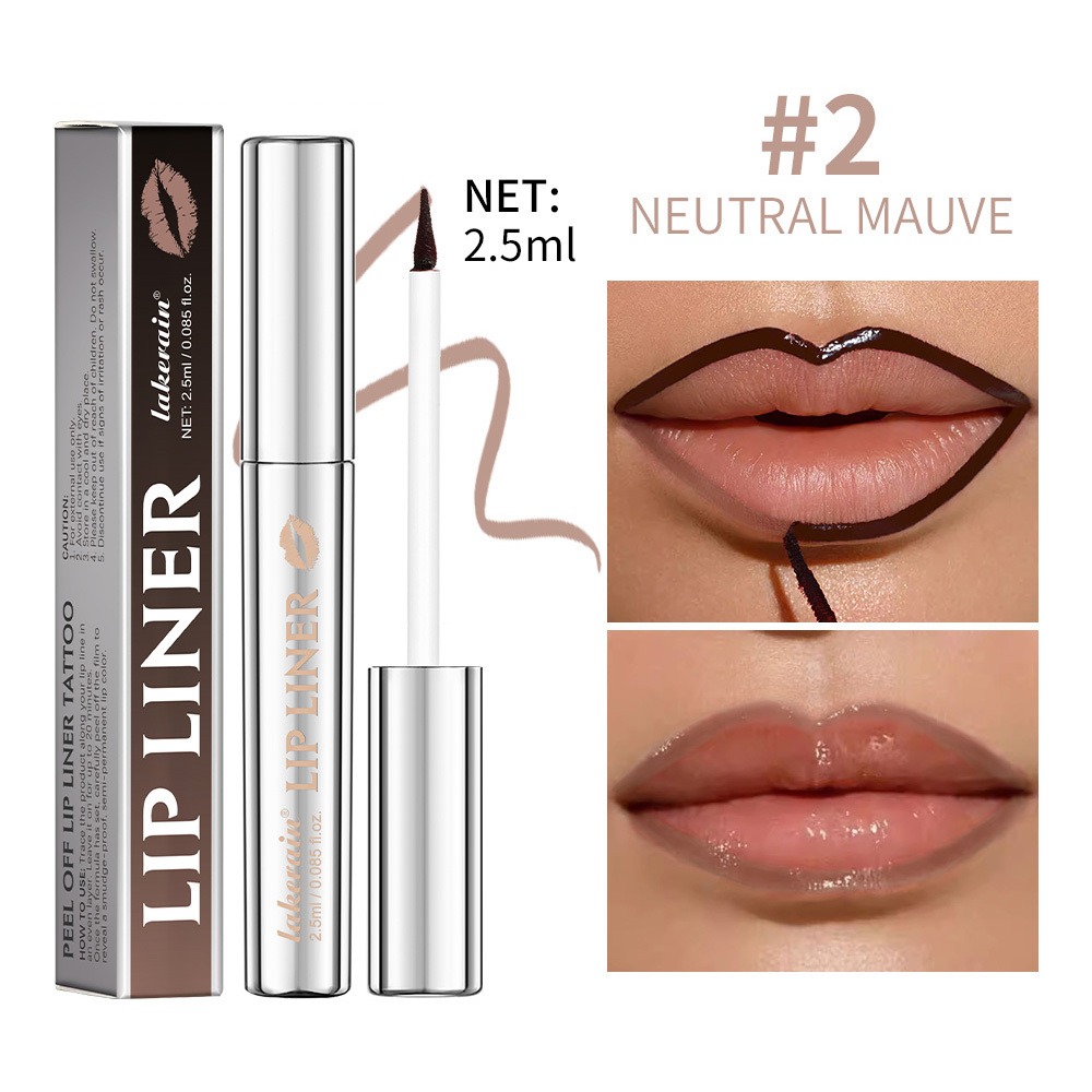 Delineador de labios resistente al agua, brillo de labios tipo tatuaje, resistente al agua, tinte de labios mate de larga duración, contorno marrón, cosmético para manchas de labios rasgados — image 8