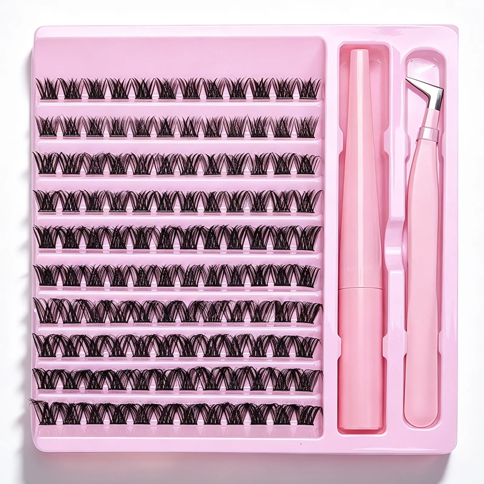 D Curl Cluster Lash Kit With Lash Bond Seal Glue & Tweezers DIY Home Lash Extensions Reusable Eye Makeup Set For Women — image 6