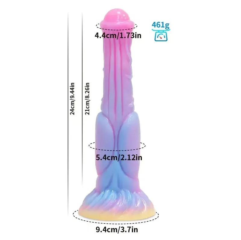 Plugue anal realista noturno brilhante, vibrador luminoso monstro dragão para mulheres e homens, plugue anal sexy em forma de cachorro, brinquedo sexual para casais — image 15