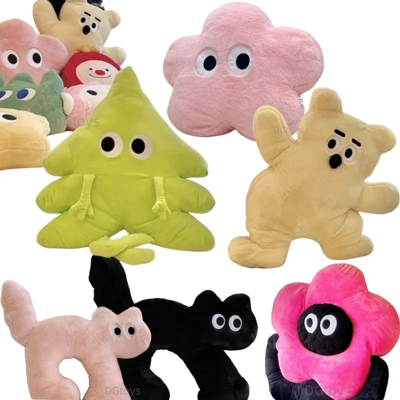 Celebridade feminino flor travesseiro sofá decoração kawaii gato urso almofada animais de pelúcia arco-íris floral aro coelho brinquedo de pelúcia natal — image 1