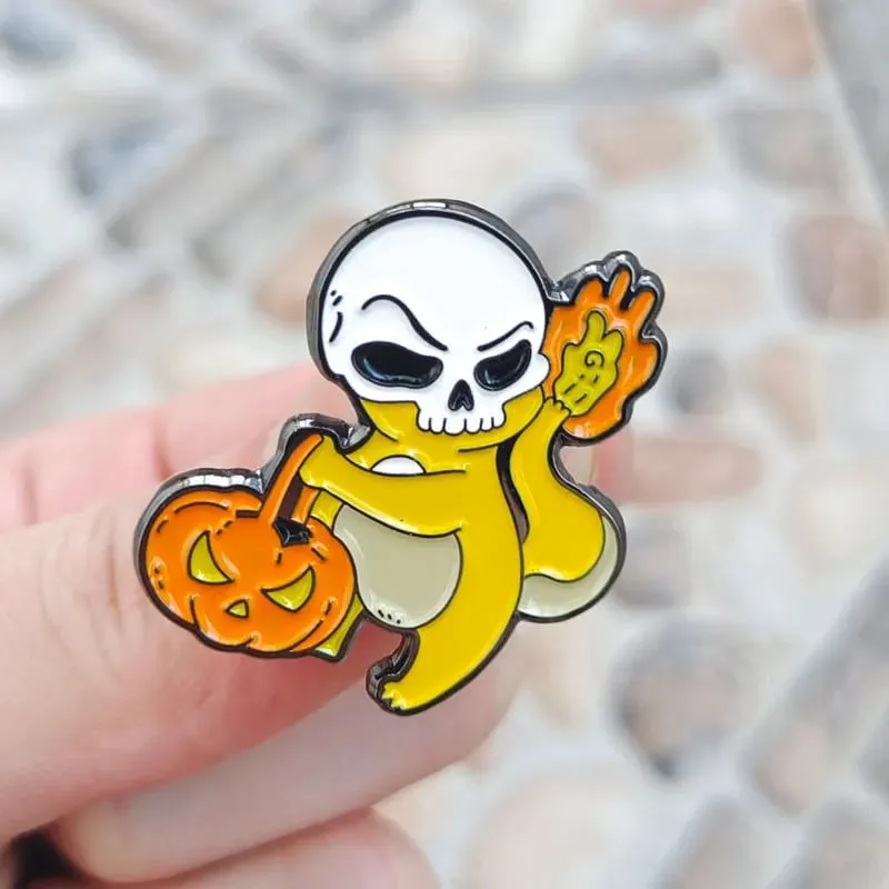Pin Enamel Anime Pokemon Charmander Koleksi Bros Kartun Logam Dinosaurus Kawaii Ransel Tas Topi Kerah Lencana Kerah — image 7