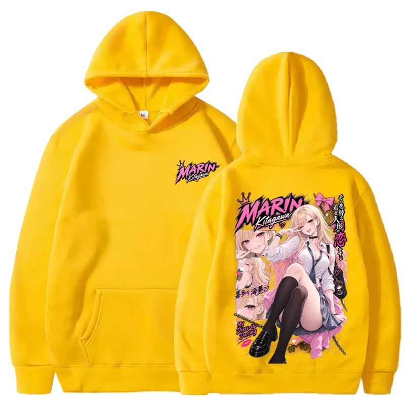 Trendy Anime Marin My‑Dress‑Up Darling Hoodies Harajuku Streetwear Long Sleeve Casual Fleece Hooded Pullover Men Women Clothing