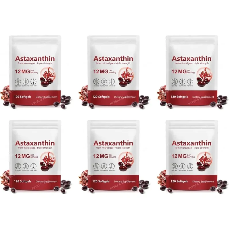 Astaksantin Softgeller Mikroalglerden Üçlü Güç Sağlıklı Yaşlanmayı Destekler Kolajeni Destekler Cilt Bariyerini Destekler 120 Softgels — image 12