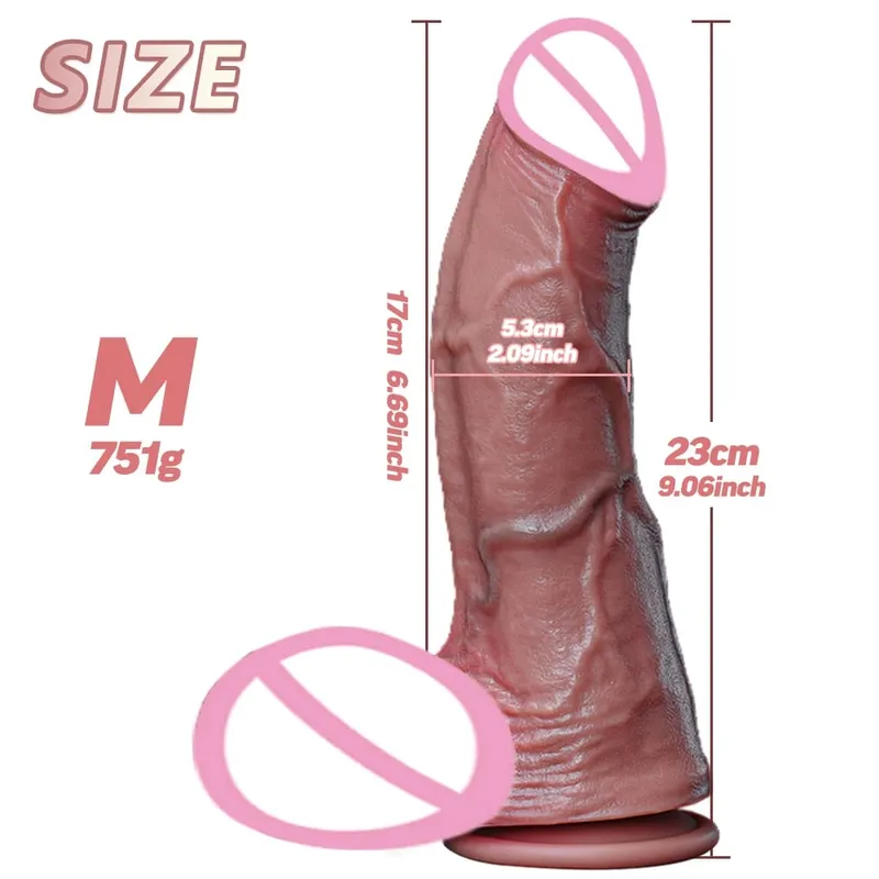 Realistisk Mjuk Stor Dildo XXL Porr Enorm Tjock Fake Penis Dubbel Silikon Kuk Kvinna Man Onani Sugkopp Analsexleksaker