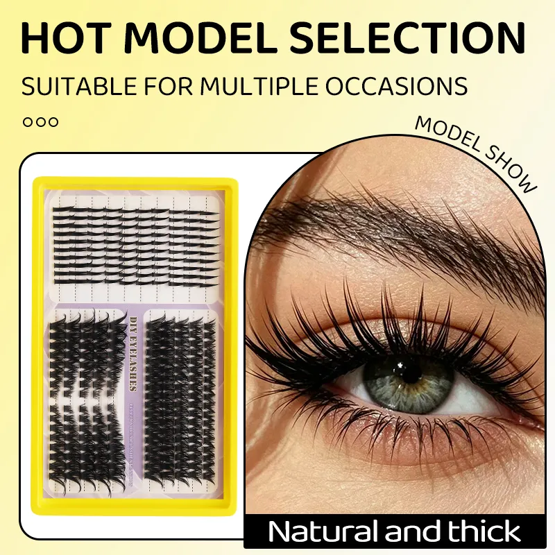 Fluffy Mixed DIY Cluster Lash Extensions 20 Rows Volume Individual Lashes Dramatic D Curl Thick Cluster Eyelashes — image 4
