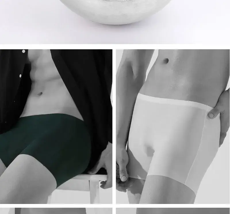 超薄型氷の絹の下着男性セクシーなクールなパンティーシームレスな滑らかなパンツ通気性ボクサートランクス男性通気性ショーツ — image 9