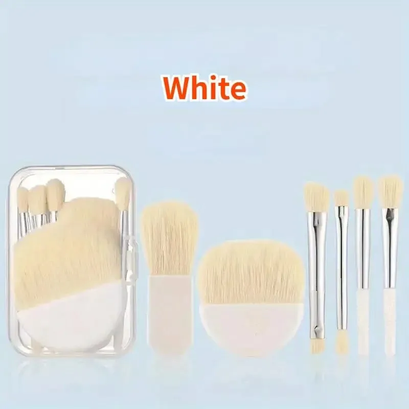 Juego de Mini brochas de maquillaje, 6 uds. Con caja, base en polvo cosmética portátil, colorete, mezcla, corrector, herramienta de maquillaje