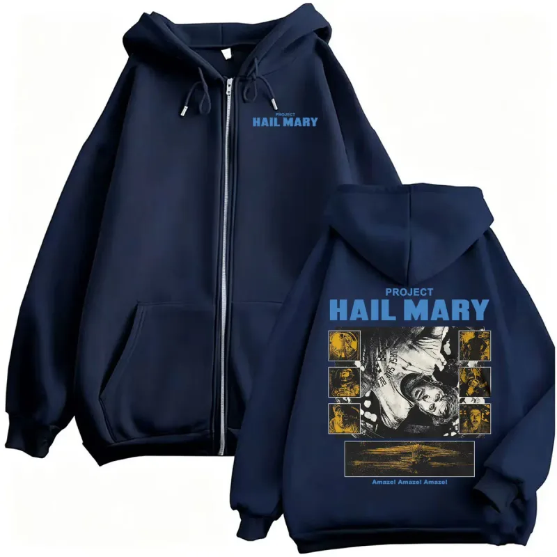 Project Hail Mary Zipper Hoodies Ryan Gosling 2026 Movie Classic Sweatshirt Jacket Coats Men Women Harajuku Gothic Zip Up Hoodie — image 3