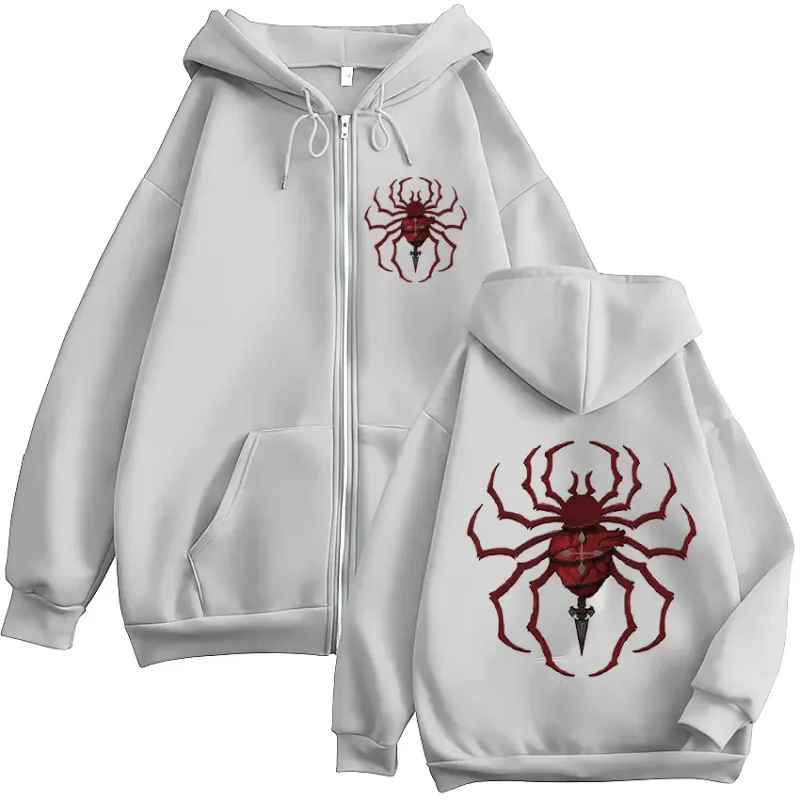 Anime Hunter X Hunter Phantom Troupe Spider Logo Zipper Hoodies Men's Zip Up Hooded Sweatshirts Long Sleeves Pullovers Jackets — image 7