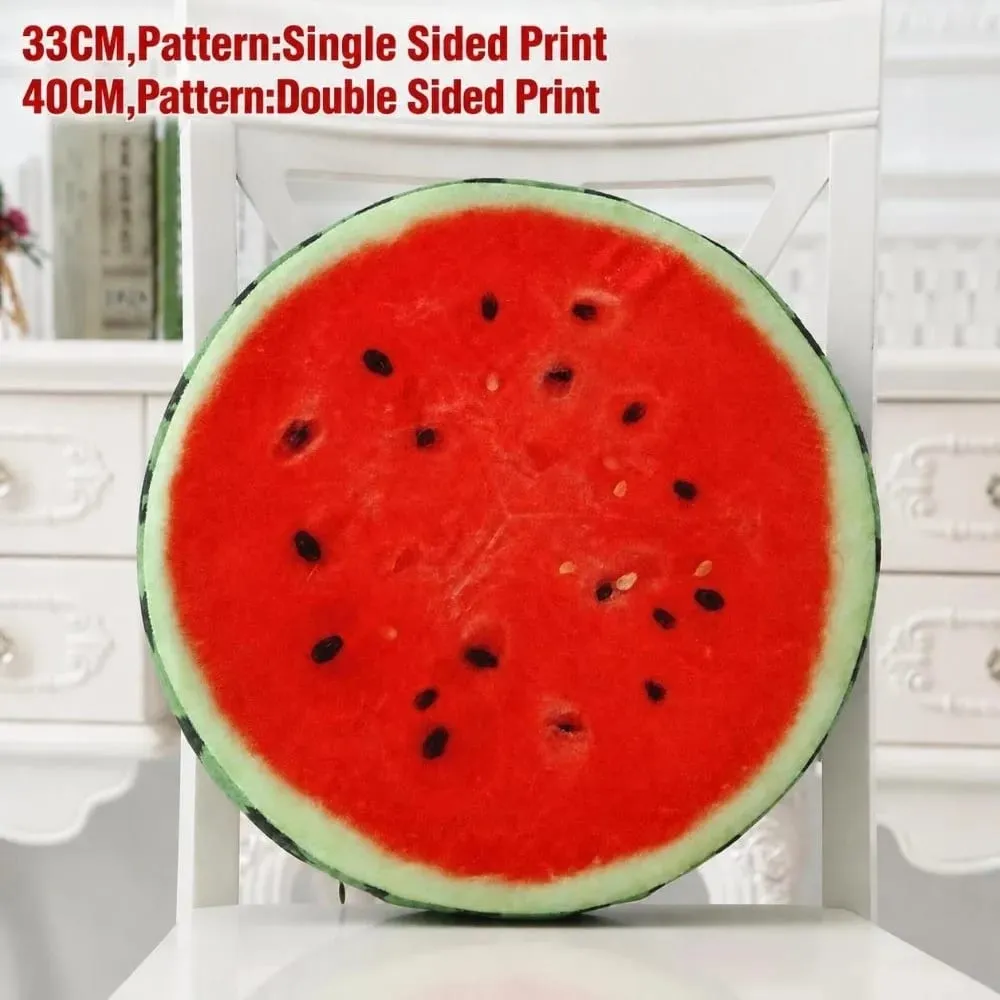 Creative Round Fruit Pillow Fruit Slice Print Simulation Throw Pillow Stuffed Inner Plush Fabric Plush Pillow Office Rest — image 7