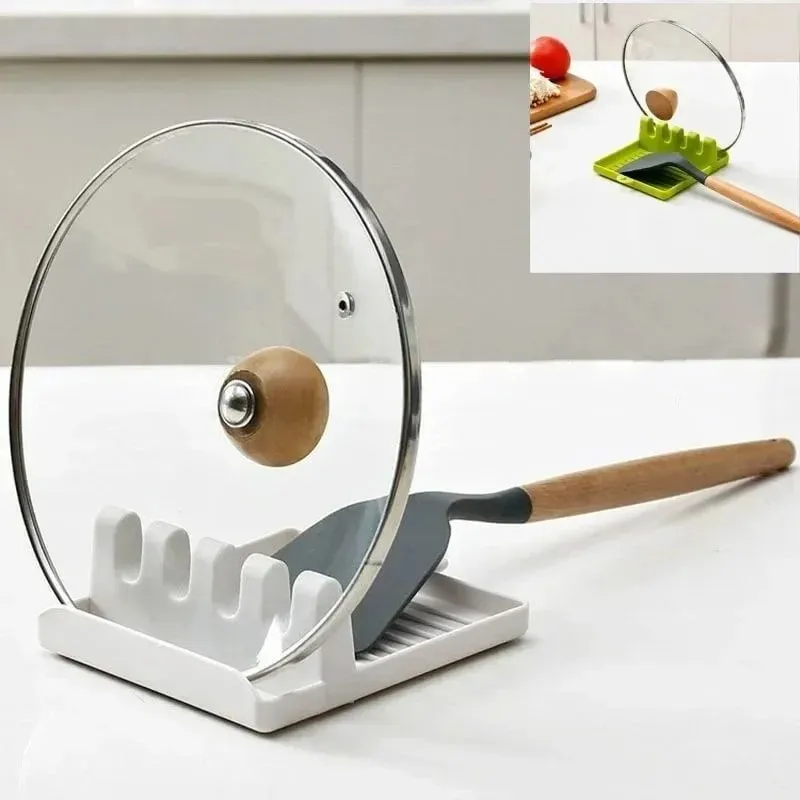 Tempat Tutup Panci Mendukung Sendok Penutup Panci Sandaran Spatula Berdiri untuk Peralatan Dapur Nyaman Aksesori Alat Organizer Kompor — image 2