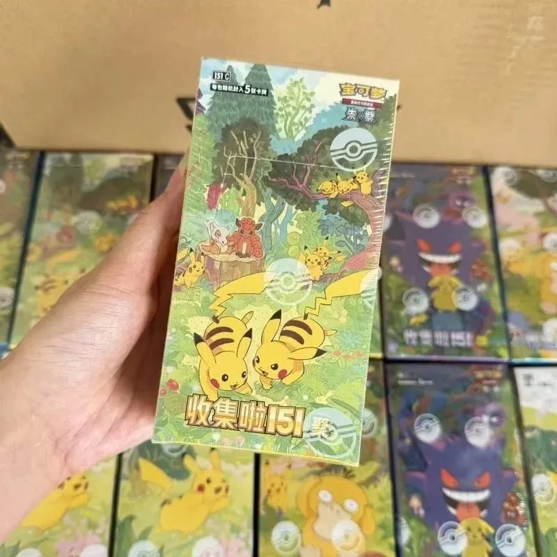 재고 있음 포켓몬 카드 수집 151 슬림 지방 부스터 박스 간체 중국어 Ptcg 카드 컬렉션 크리스마스 장난감 선물 — image 10