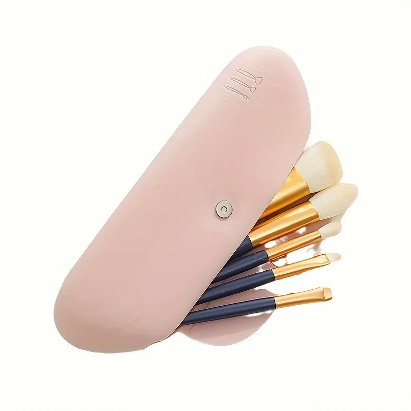 Suporte de pincel de maquiagem de viagem de silicone anti-queda portátil cosméticos rosto escovas titular macio e elegante ferramentas de maquiagem organizador — image 2