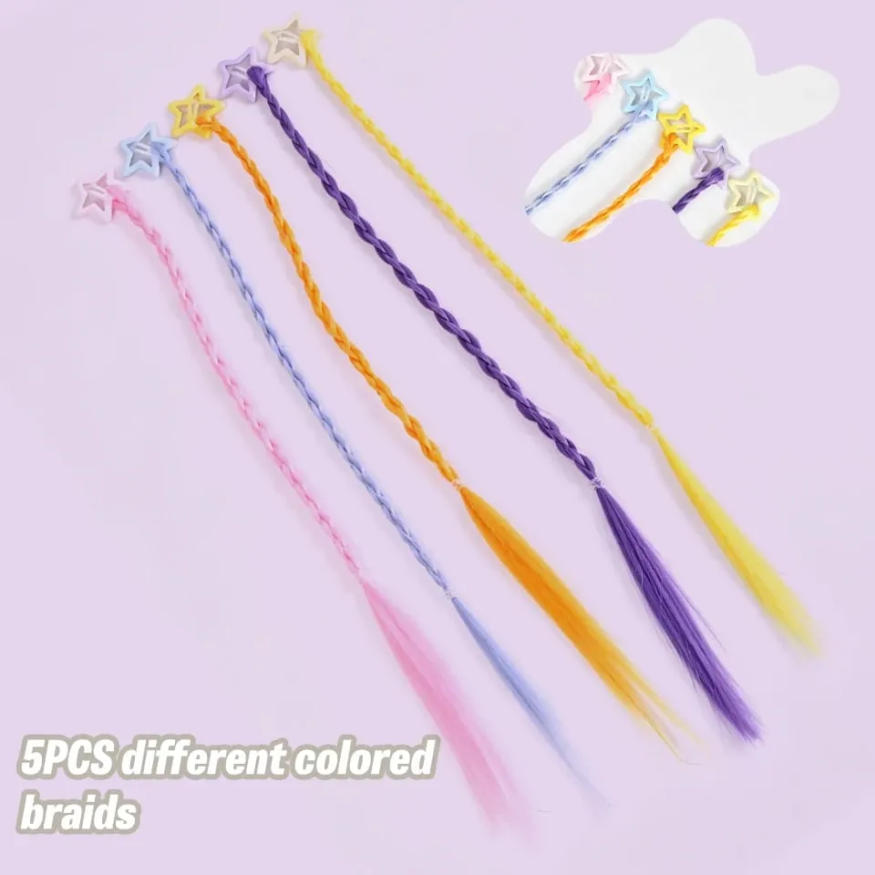 Synthesize 5PCS Colored Braided Hair Clips Ponytail Hair Accessories Suitable for Women and Girls' Daily Wear and Holiday Use — image 6