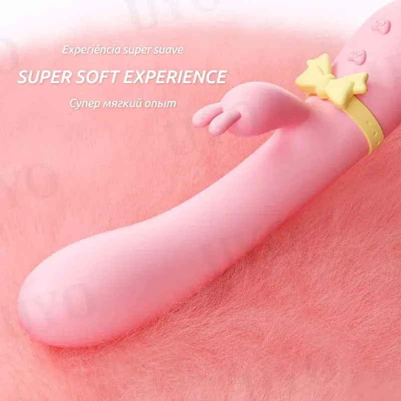 penggetar untuk mainan seks wanita Silikon Arnab Vibrator USB Rechargeable Waterproof G-Spot Stimulating Clitoral Stimulator UYO — image 3