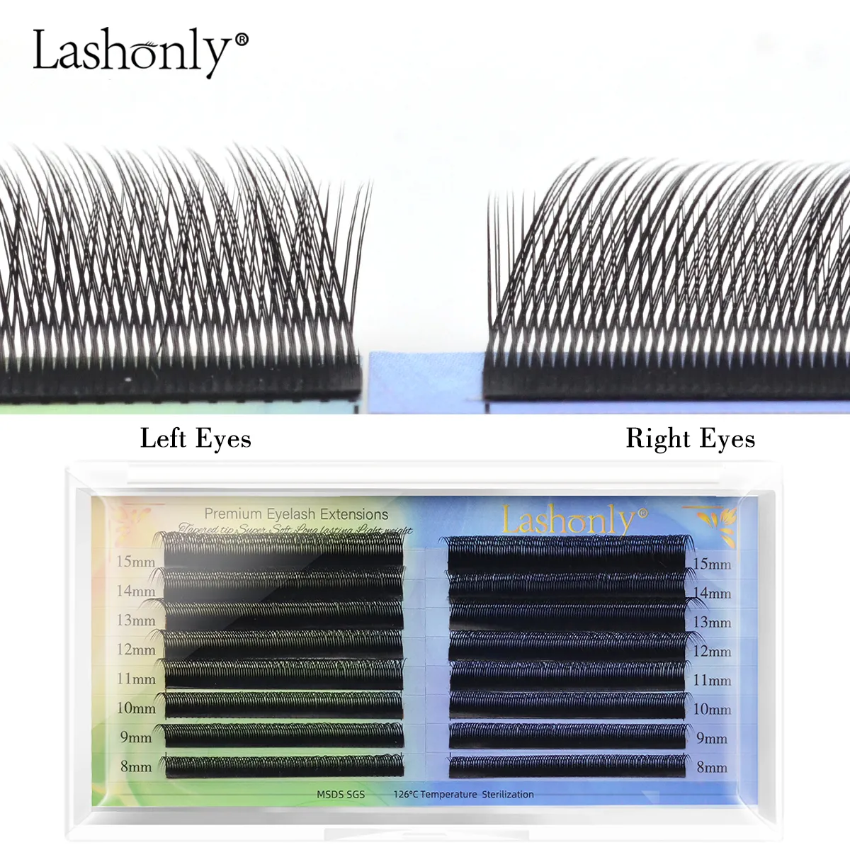 Lashonly Fox YY Faux Mink Eyelash Extensions 16 Lines Μαλακό φυσικό Premium Επίπεδο Διχτυωτό Διχτυωτό Βλεφαρίδες Cross Flying YY Lashes for Fox Eye — image 2