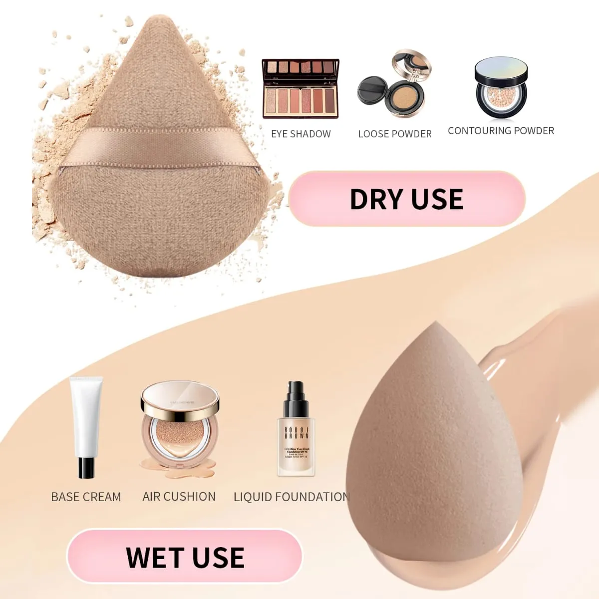 33Pcs Kit Alat Solek 20 Berus Solek Dengan Serbuk Pembersih Mangkuk Pelentik Bulu Mata Set Solek Muka Penuh — image 4