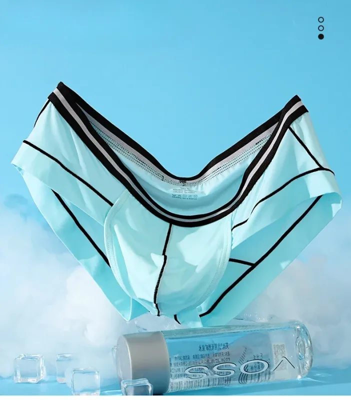 Ice Silk Briefs Seamless Panties Men Bulge Pouch Underwear Male Breathable Underpants Man Sexy U Convex Pouch Bikini Lingerie — image 11