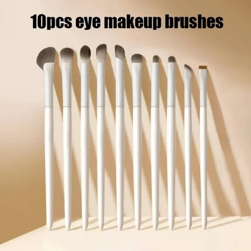 5/6/8/10Pcs Professional Eye Makeup Brushes Set Detail Eyeshadow Brush White Ultra Soft Eyeshadow Eyeliner Beauty Makeup Tools — image 8