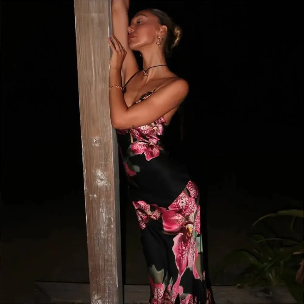 2026 MsChuh Summer Party Dresses For Woman Evening Dress Backless Vestidos Flower Printed Sleeveless Fashion Trendy Temperament — image 4
