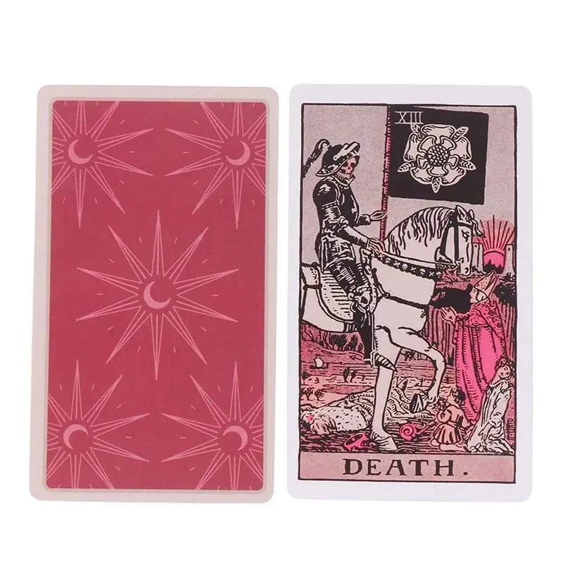 Pink Rider Waite Tarotkortlek för nybörjare Prophecy Divination Deck Familjefestbräde Ödeskort spåspel — image 2