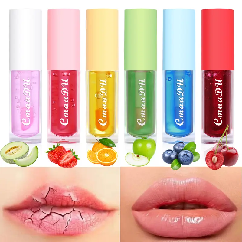 6 brilho labial que muda de cor, aroma frutado, hidratante e de longa duração, hidratação suave, tonalidade labial ativada por temperatura — image 2
