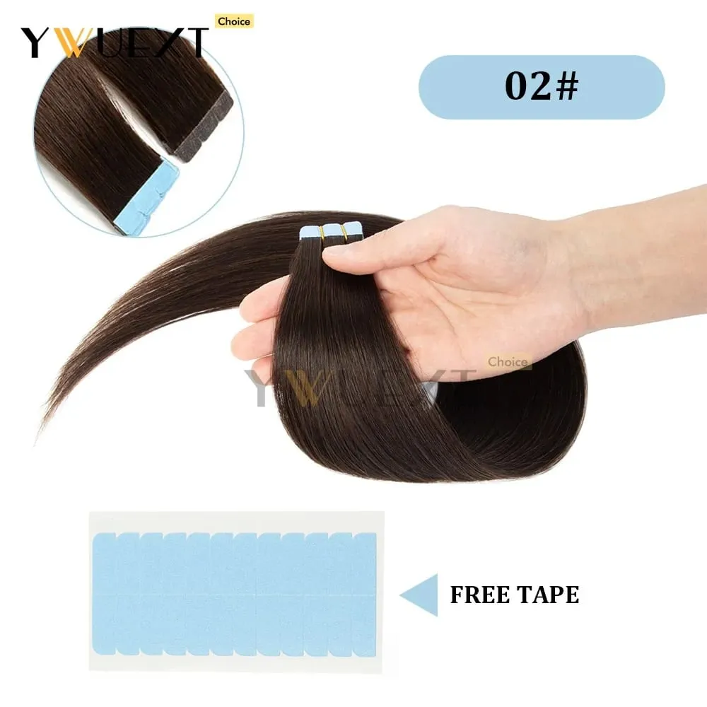 Mini Tape in Human Hair Extensions Natural Straight For Women 12inch-20inch 12.5g-20g Easy to Wear 10pcs/pack Salon Quality — image 10