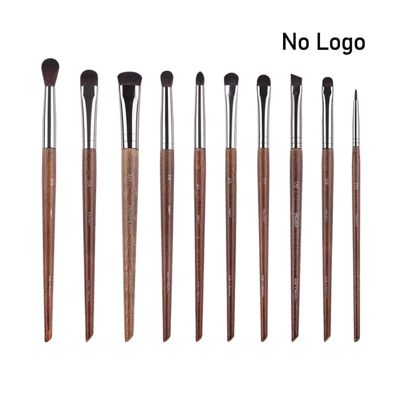 Přírodní dřevo štětce na líčení očí celá sada Pro Crease Eyeshadow Make up kit rozmazání zvýrazňovač obočí Štětec na řasy praktický — image 25