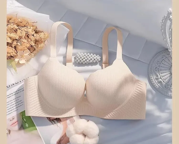 Conjunto de lencería cómodo y acolchado grueso para mujer, sin aros, sin costuras, Color sólido, soporte de realce diseñado para busto más pequeño — image 8
