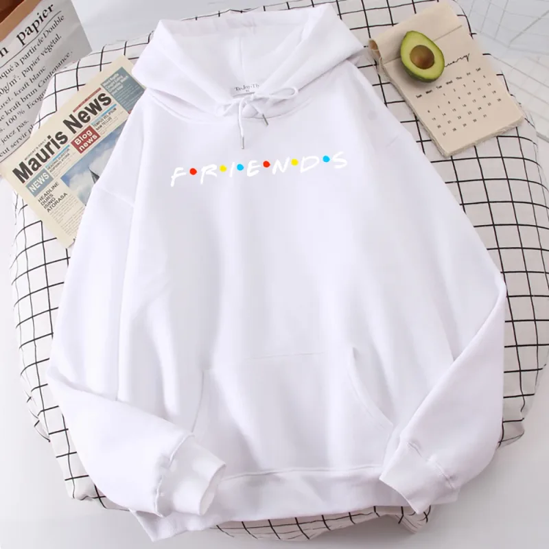 Sitcom Movie Friends Printed Mens Hoody Korean Fleece Sweatshirt Simple Crewneck Hooded Street Oversize Autumn Men's Clothes — image 14