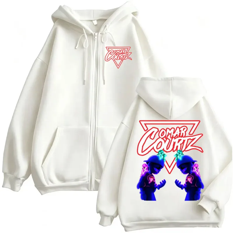 Omar Courtz Por Si Manana No Estoy Tour 2026 Zip Up Hoodies Men Women Retro Hip Hop Pop Music Sweatshirt Jacket Coats Streetwear — image 7
