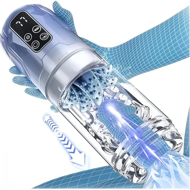 Telescopic Automatic Male Masturbator Masturbation Cup Blowjob Machine Sucking Pocket Pussy Vacuum Penis Pump Sex Toys for Men