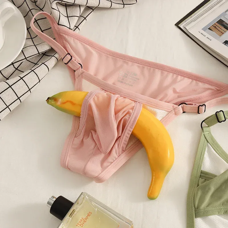 Seluar Sutera Ais Lelaki dengan Bahagian Hadapan Terbuka Dan Pinggang Boleh Laras - Seluar Dalam Musim Panas Seksi Bernafas untuk Kesesuaian yang Selesa — image 4