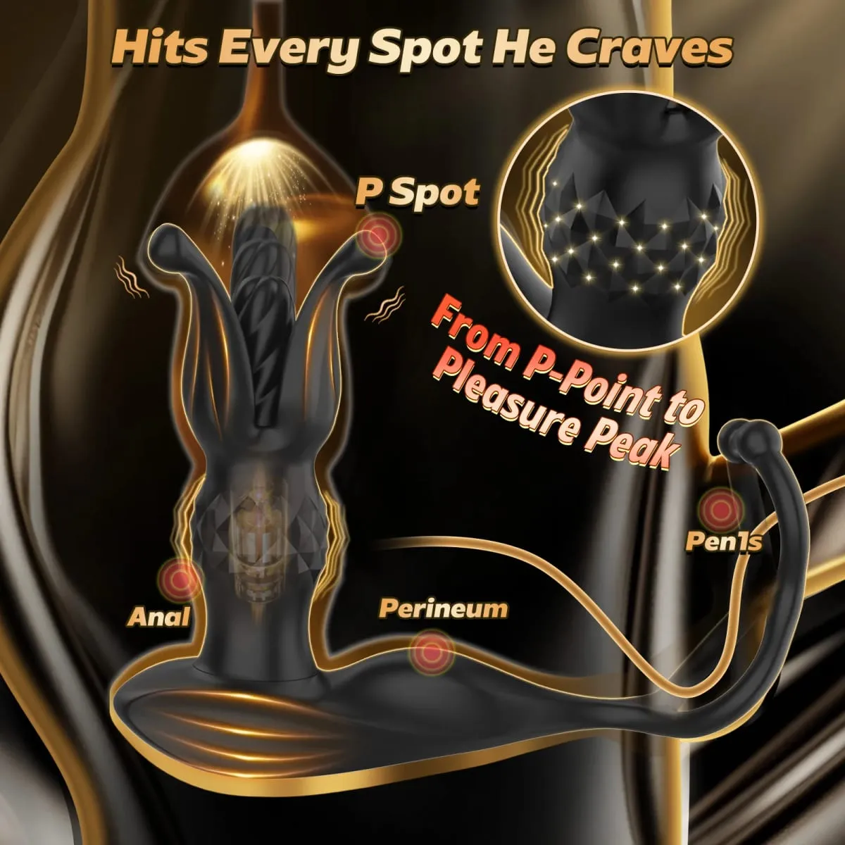 Mandlig anal prostata massageapparat Vibrator Fjernbetjening Støbende Dildo Vibrerende Butt Plug med Cock Ring Sexlegetøj til Mænd Kvinder