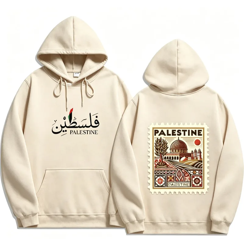 Unisex Autumn Winter Vintage Casual Pullover Sweatshirts Palestine Hoodie Fashion Harajuku Aesthetic Retro Graphic Hoodies Tops — image 14