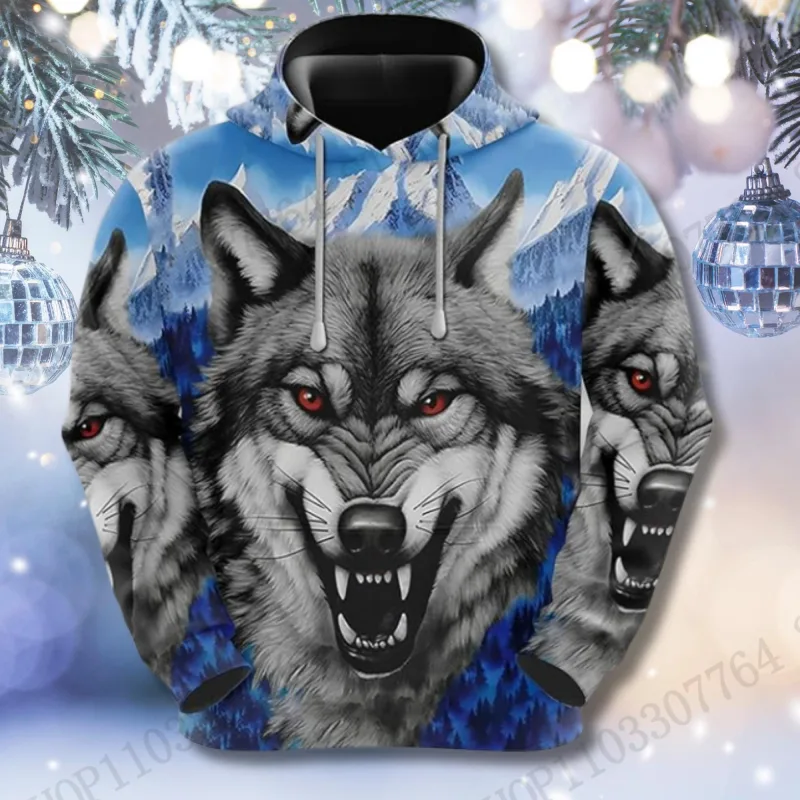 Fire Wolf 3d Print Hoodie Men Women Fashion Y2k Graphic Hoodie Tracksuit Animal Hoodie Sweatshirt Autumn Winter Clothes Y2k Coat — image 4