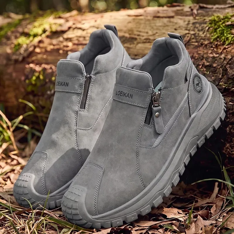 Men Casual Slip‑On Ankle Shoes Side Zipper Design Thick Non‑Slip Sole Fashion Daily Wear Male Sneakers — image 3