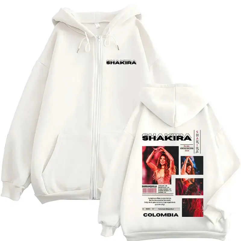 Shakira Las Mujeres Ya No Lloran Tour 2026 Zipper Hoodies Men Women Clothing Casual Long Sleeve Zip Up Sweatshirts Jackets Coat — image 3