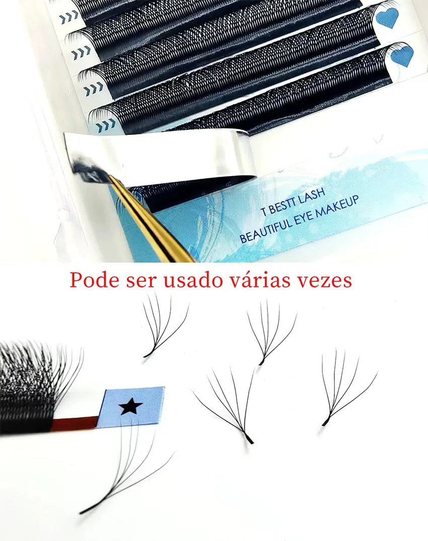 Tbestt 5D-W Shaped Eyelash Extension Premade Volume Fans Clover W Style Lashes False Mink Soft Easy Faning Eyelash