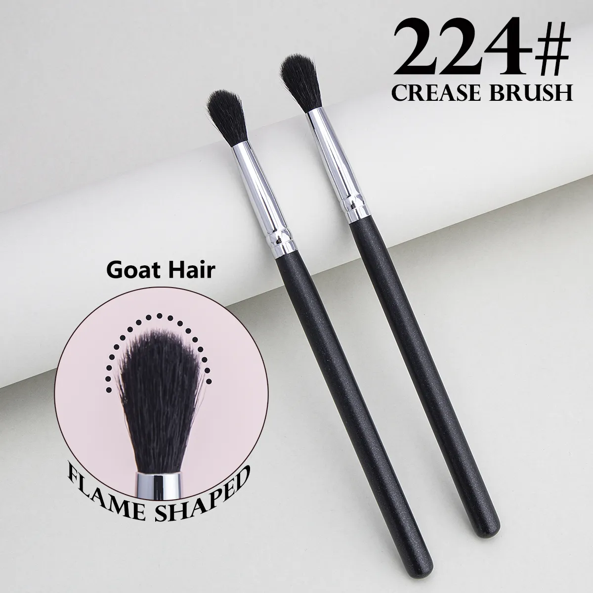 224 Crease Brush Eye Shadow Crease Blending Makeup Brushes High Quality Flame Shape Goat Hair Eye Eye Shadow Crease Makeup — image 5