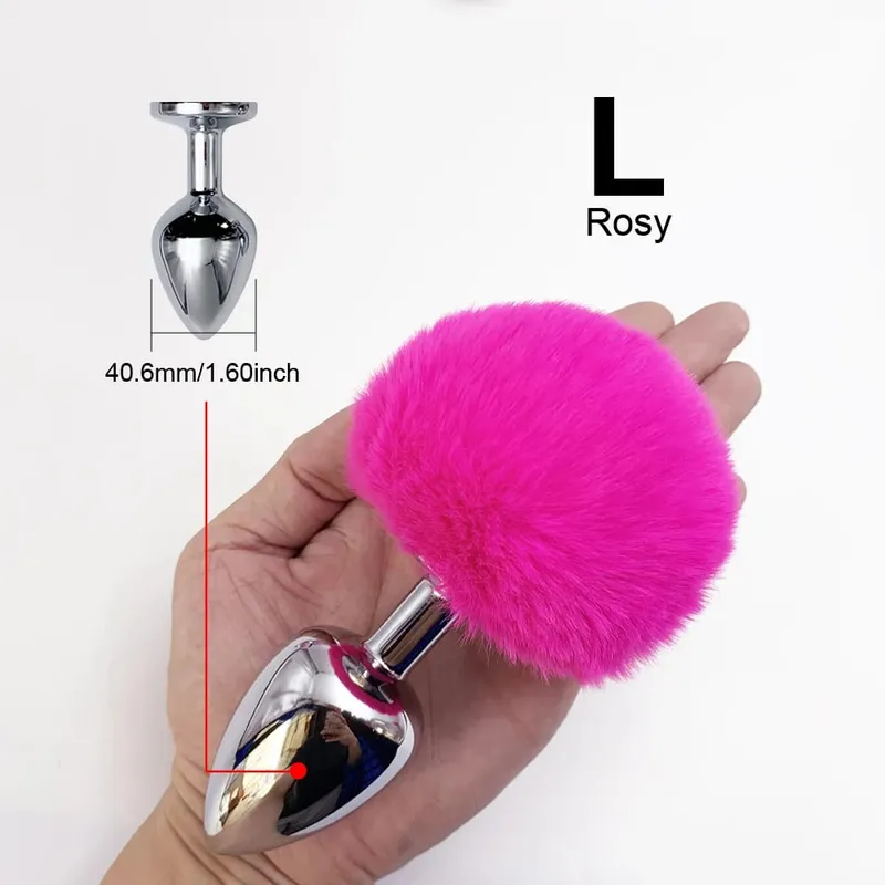 5 Colors 5 Sizes Stainless Steel Rabbit Tail Butt Anal Plug Sex Toy Adult Women Male Sexy Couple Toys Adults Fun Gay Dildo Gifts