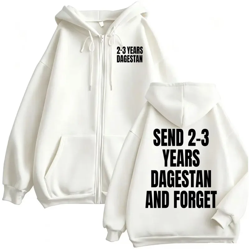 Islam Makhachev Send Him 2-3 Years Dagestan and Forget Zipper Hoodies Men's Harajuku Streetwear Aesthetic Sweatshirt Jacket Coat — image 7