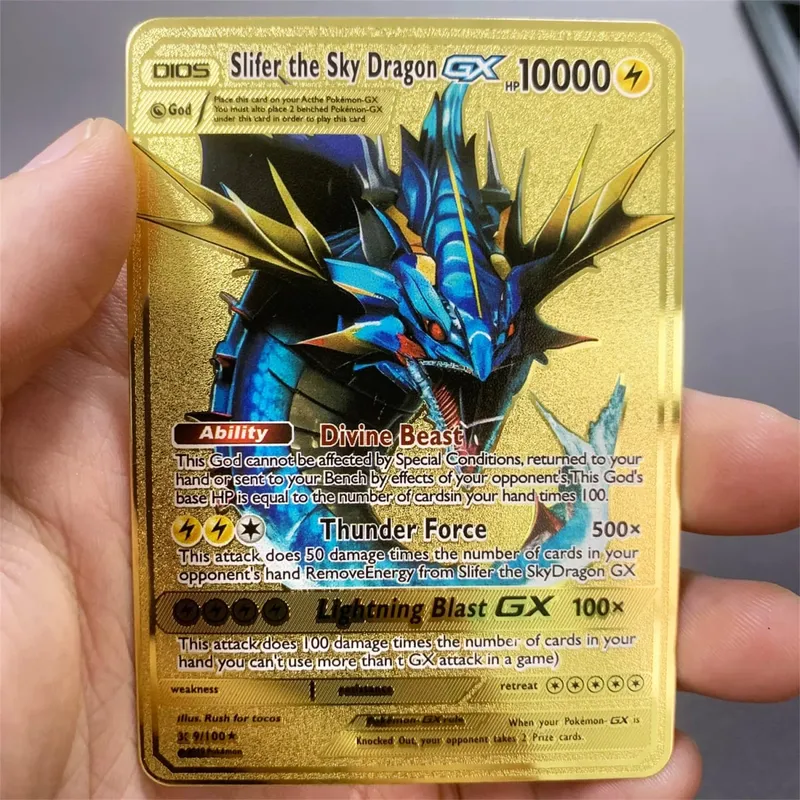 Kartu Pokemon Logam Inggris DIY Arceus Mewtwo Charizard Pikachu Besi Mengkilap Pokémon GX Vmax EX Hadiah Mainan Kartu Koleksi Anak-anak Permainan — image 17