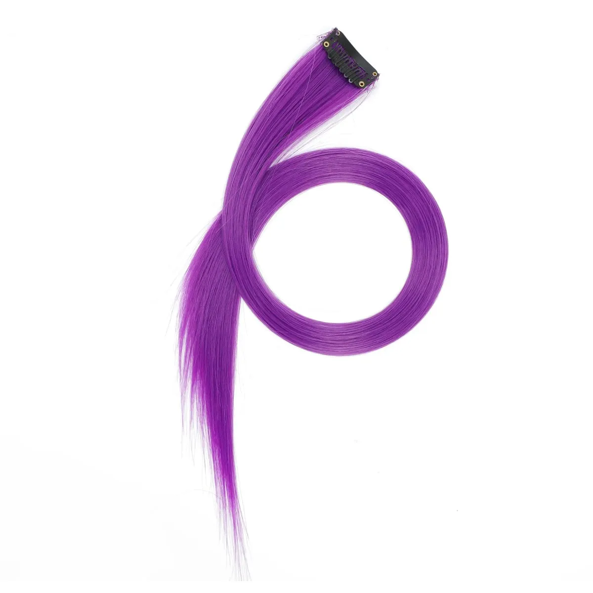 12pcs Colorful Bright Pink Hair Extensions Clip in Colored Party Highlights Extension Synthetic Hairpieces Straight for Women — image 17