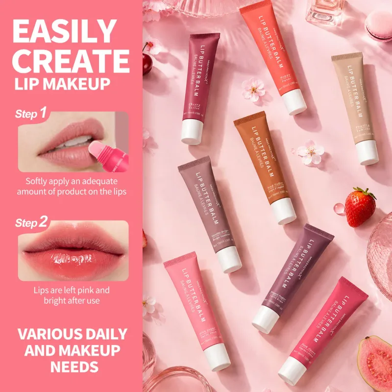 24τμχ 8 Χρώματα Ενυδατικό Βούτυρο Lip Gloss Σετ δώρου Ενυδατικό γυαλιστερό φινίρισμα για καθημερινό μακιγιάζ και δώρο γιορτών — image 4
