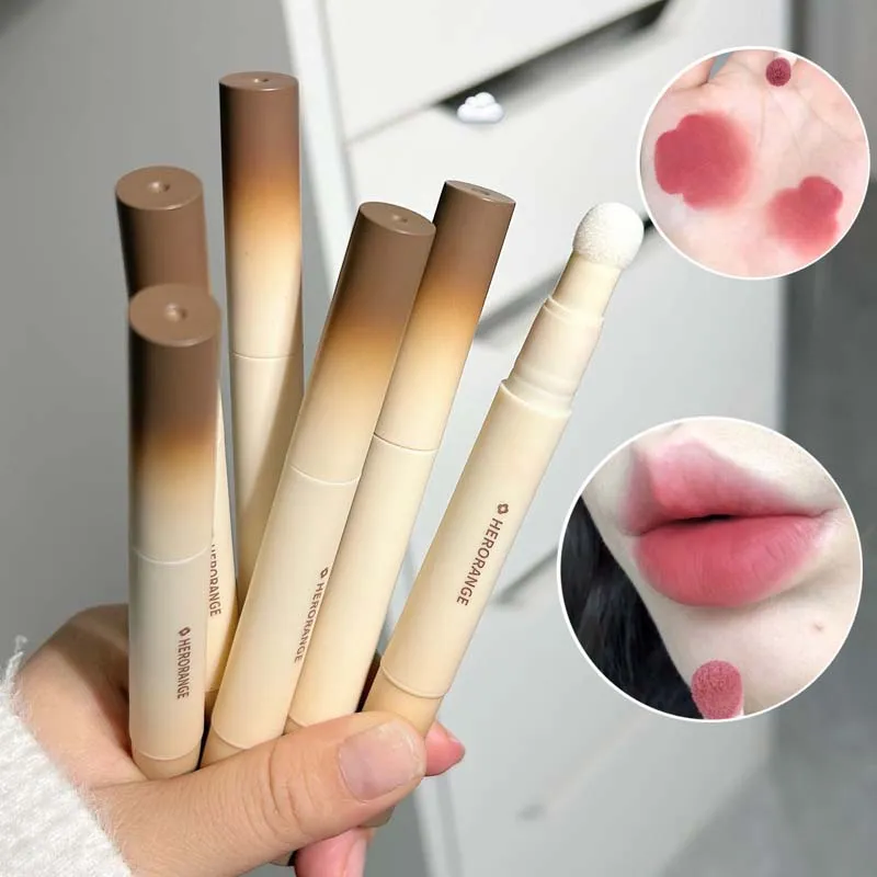Mousse Velvet Matte Lip Tint Sponge Tip Design Creamy Non-Dry Texture Soft Foggy Finish for Natural Daily Lip Makeup