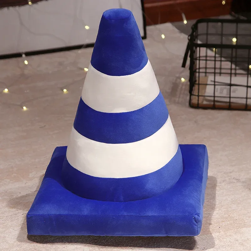 Almofada roadblock recheado macio realista cone de tráfego construção de estrada cone travesseiro crianças brinquedos decoração para casa — image 11