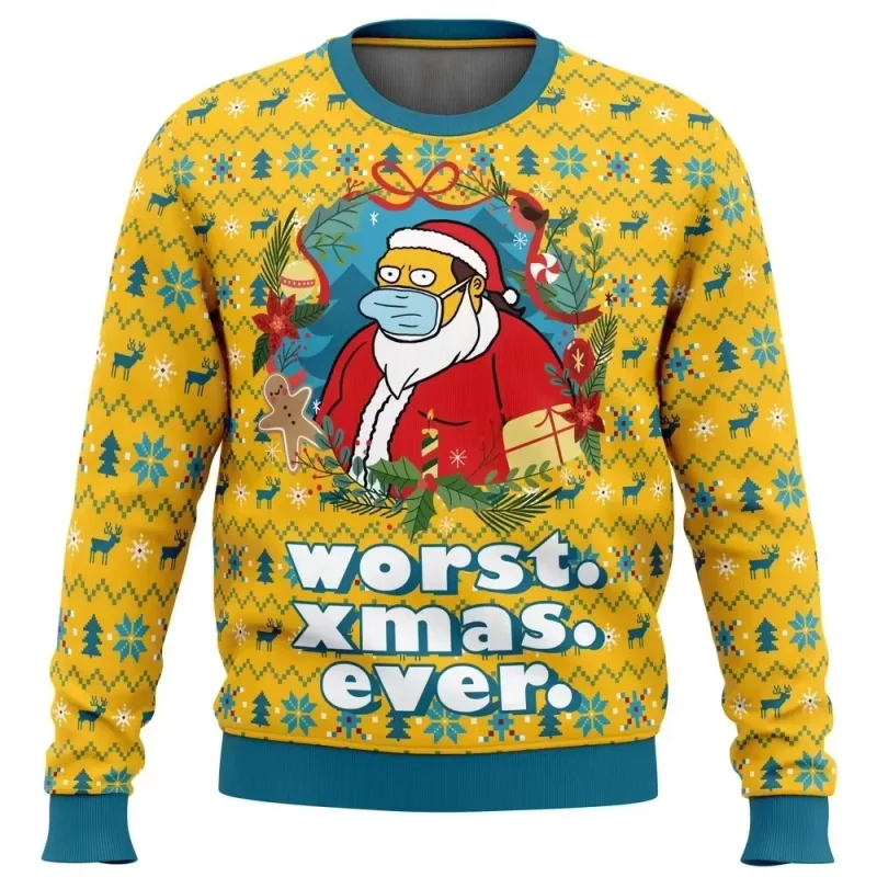 outono e inverno de volta ao futuro suéteres feios de Natal, camisas de anime de desenho animado para homens e mulheres, roupas — image 2